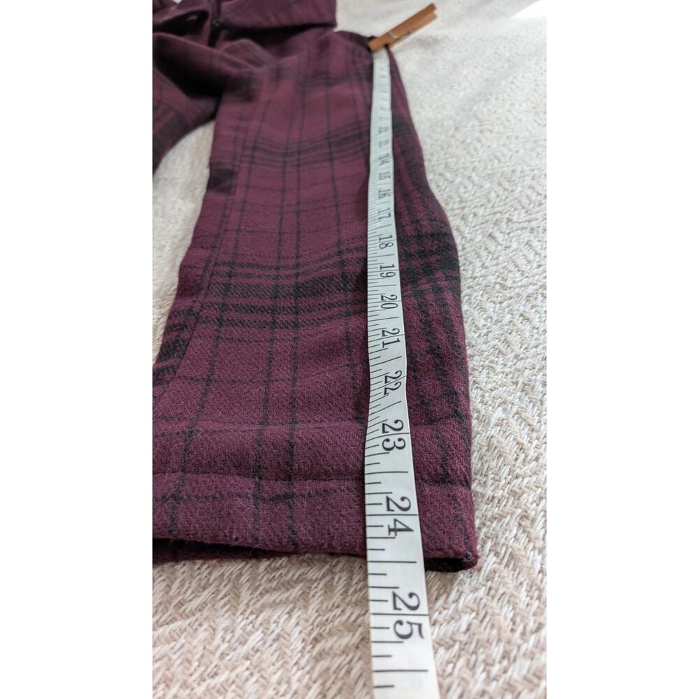 Hot Topic Plaid Fit Flare Coat Womens M Deep Burgundy Wine Gothic Whimsigoth Y2K - Picture 10 of 12